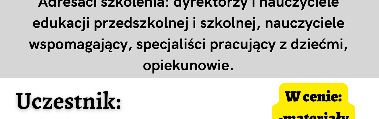 WARSZTATY DLA NAUCZYCIELI RZESZÓW