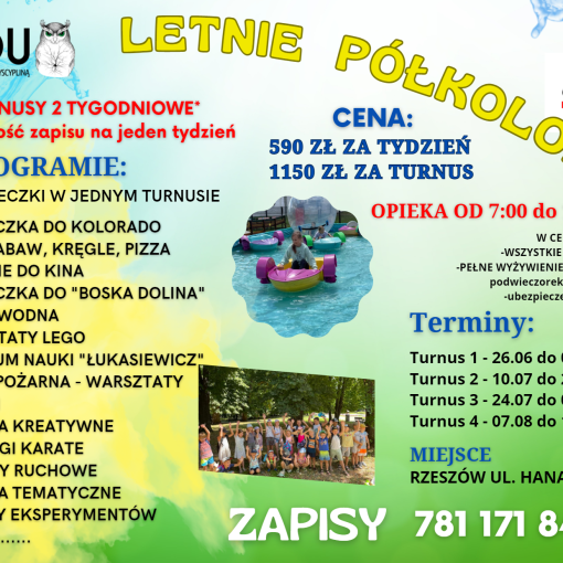 PÓŁKOLONIE DLA DZIECI RZESZÓW